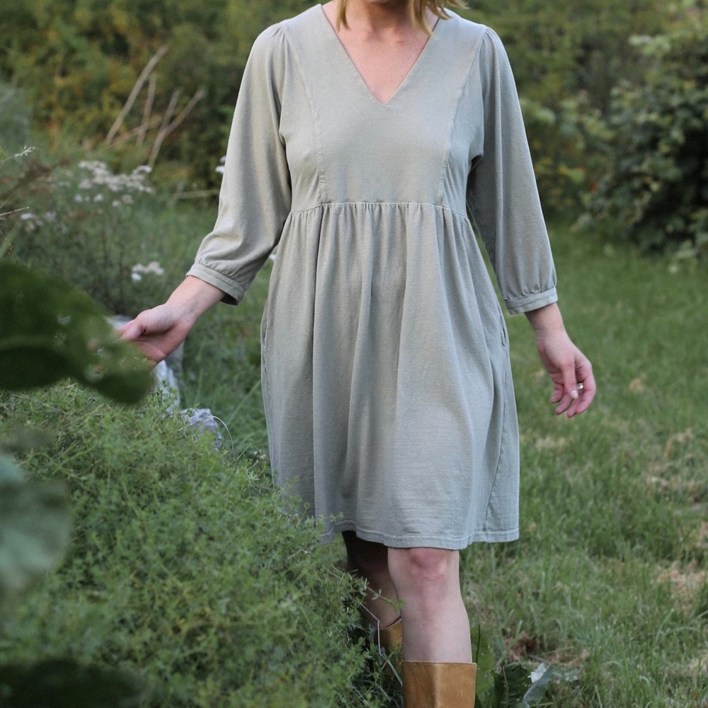 Organic cotton/hemp mini-midi dress